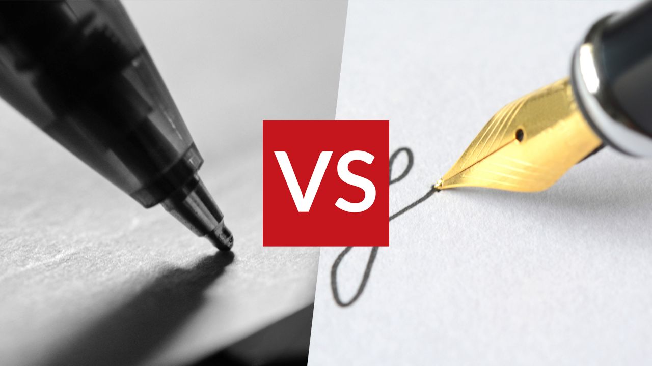 Bolígrafo vs pluma fuente