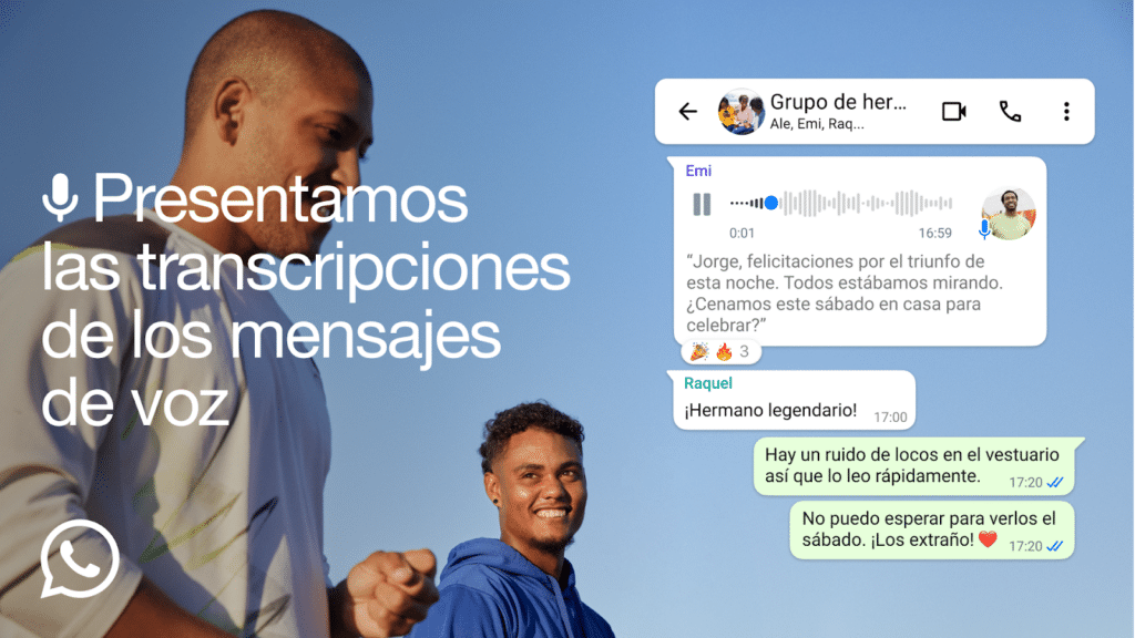 WhatsApp transcripción de mensajes de voz