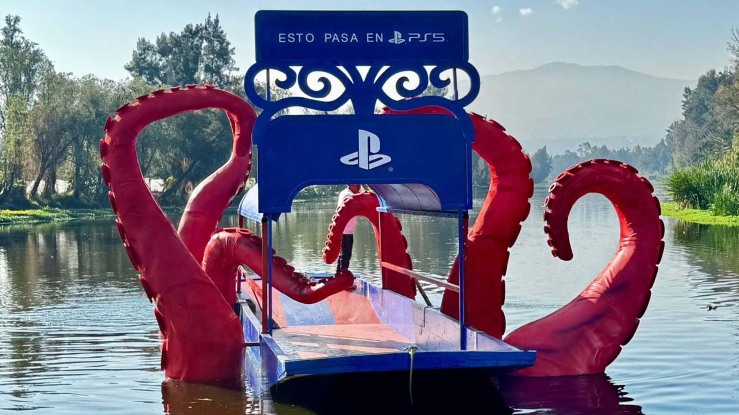 trajinera de PlayStation en Xochimilco