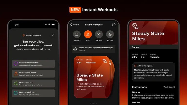 nueva actualización de Strava Entrenamientos instantáneos