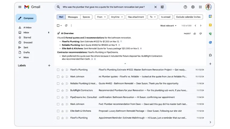 Gmail actualización de Gemini