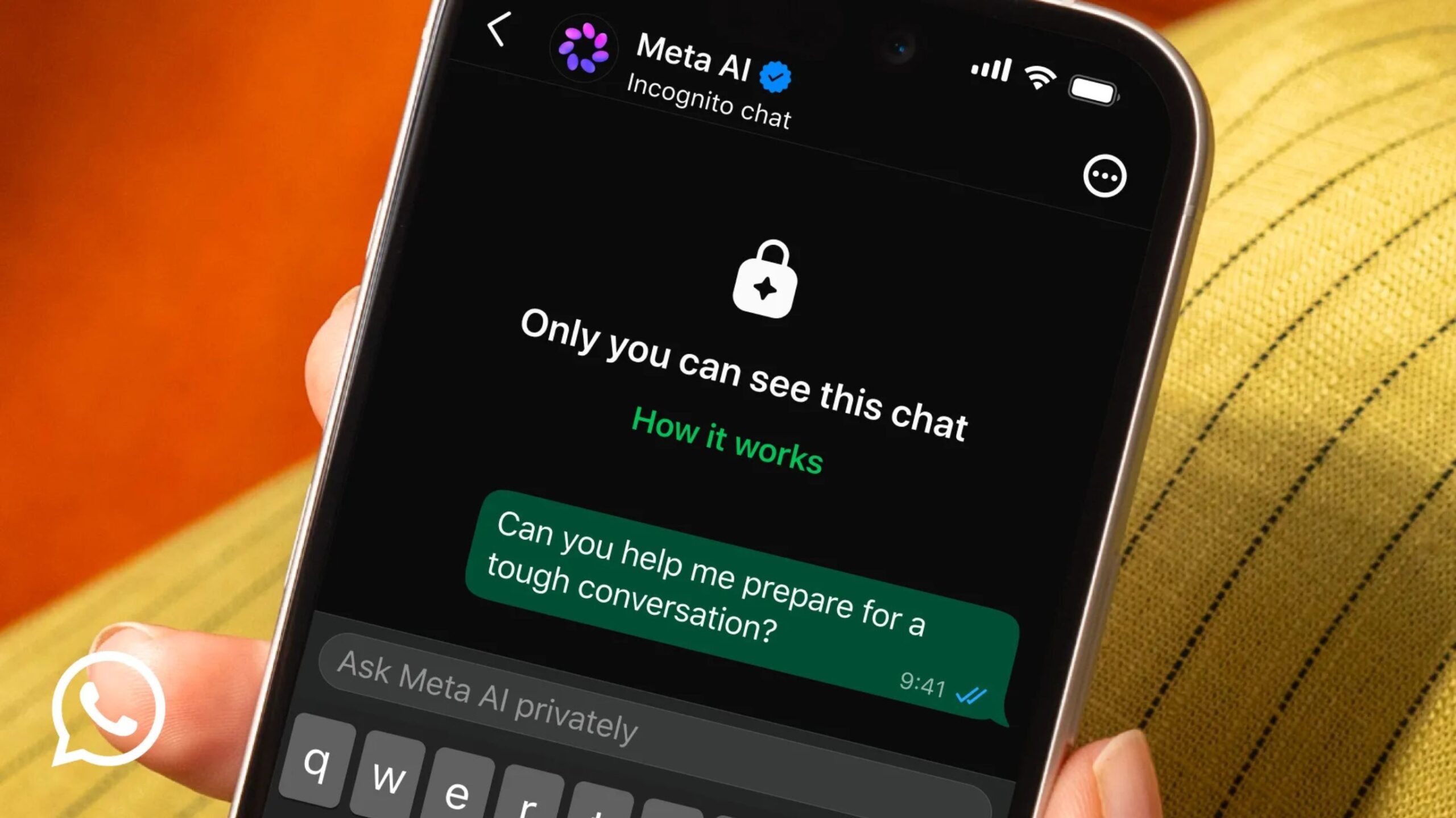 WhatsApp chat incógnito con Meta AI