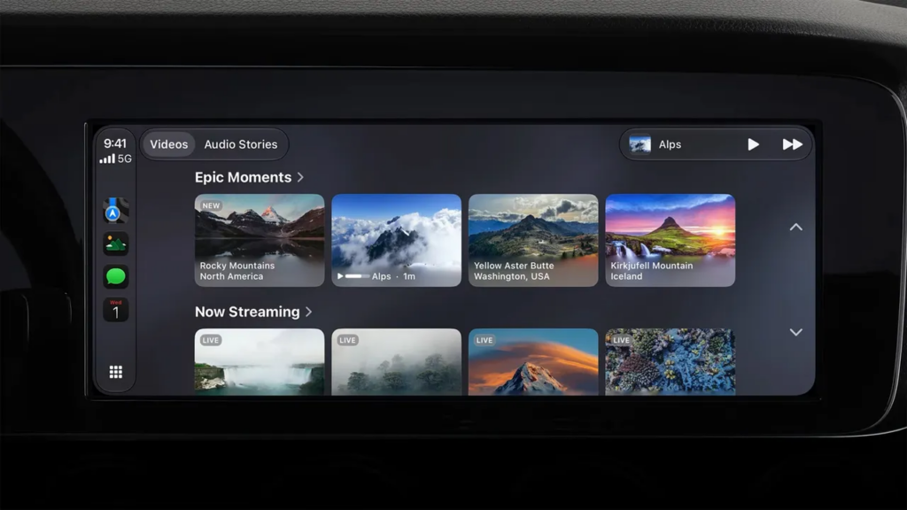 reproducción de video en Apple CarPlay