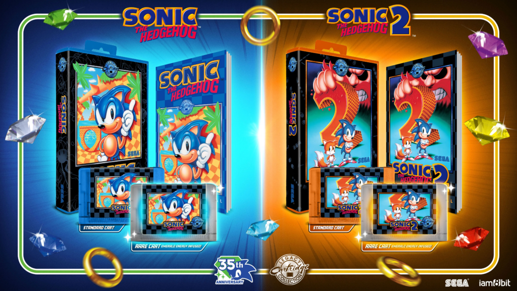 SEGA nuevos cartuchos para Mega Drive de Sonic the Hedgehog 1 y 2