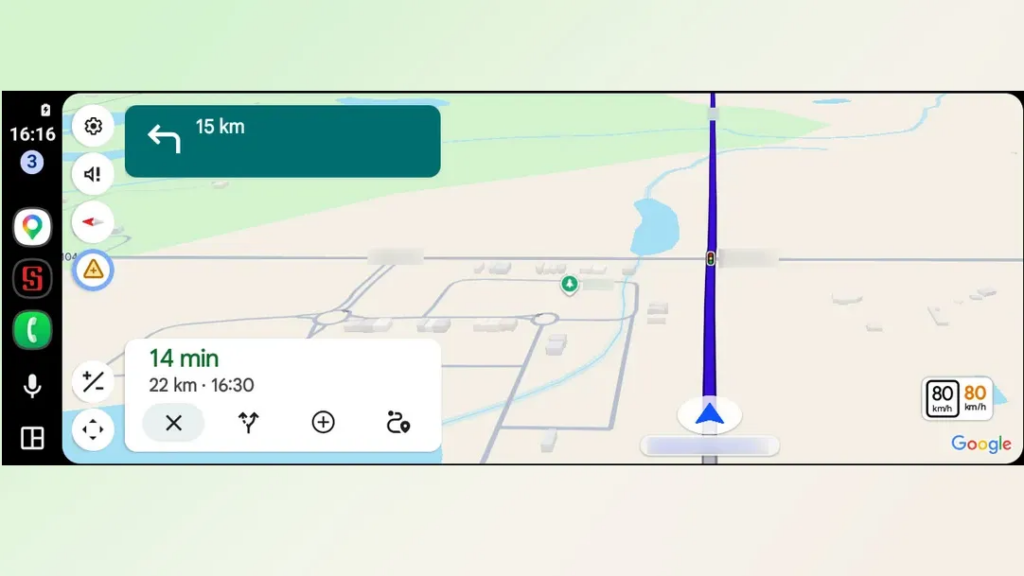 Android Auto velocímetro en Google Maps