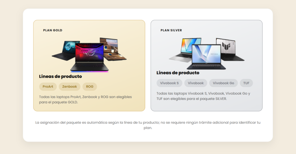 ASUS Garantía VIP en laptops