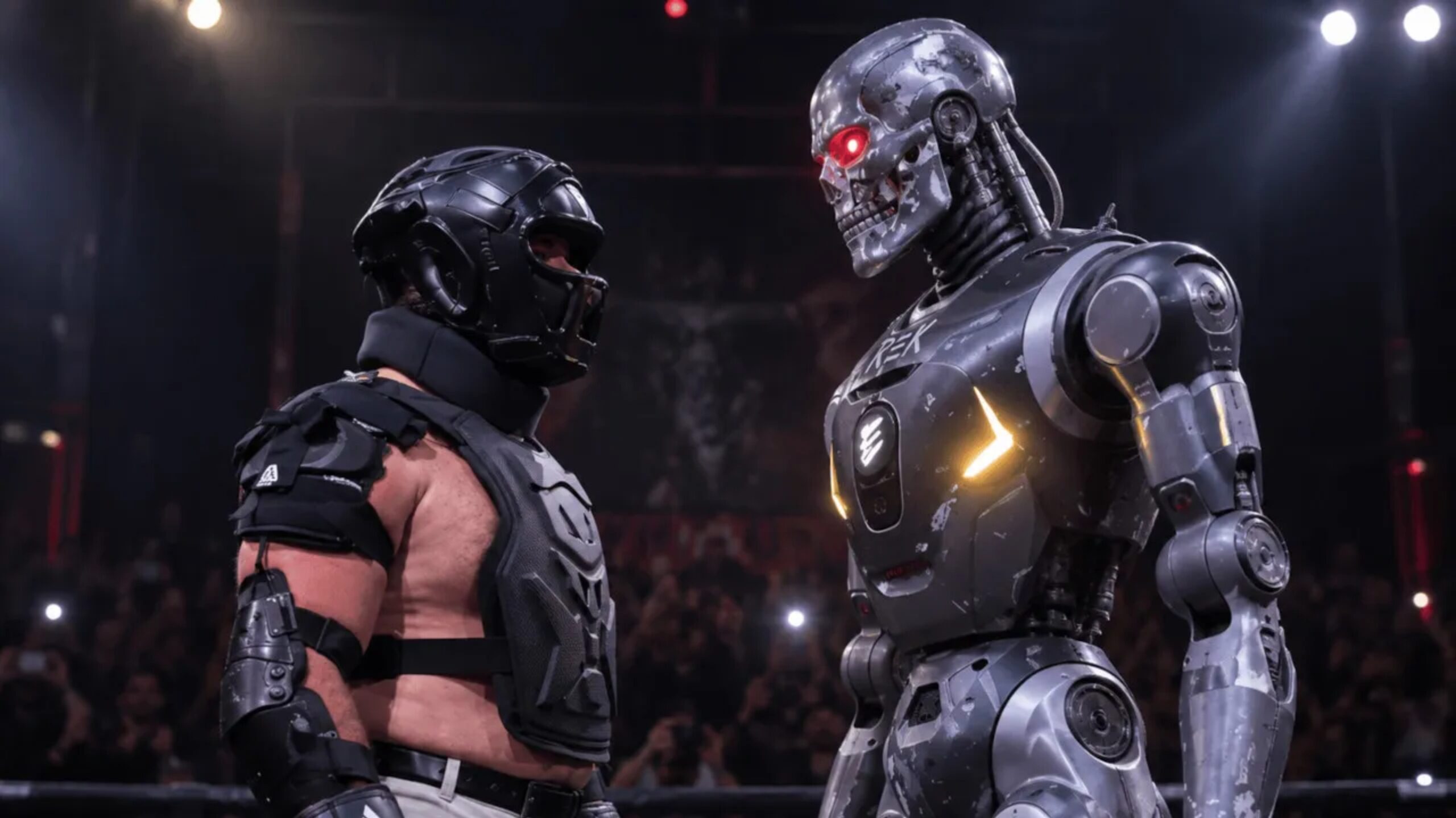 peleas entre humanos y robots